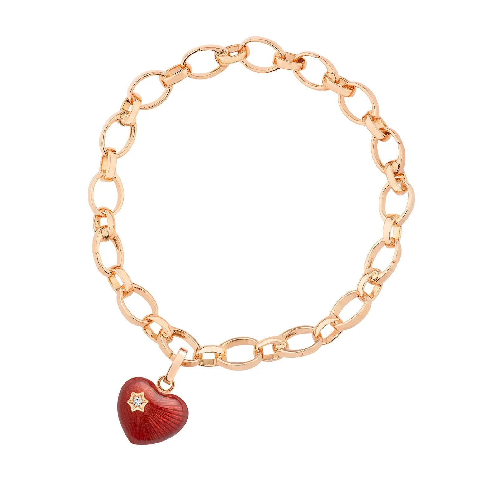 Guilloché Enamel Heart Charm
