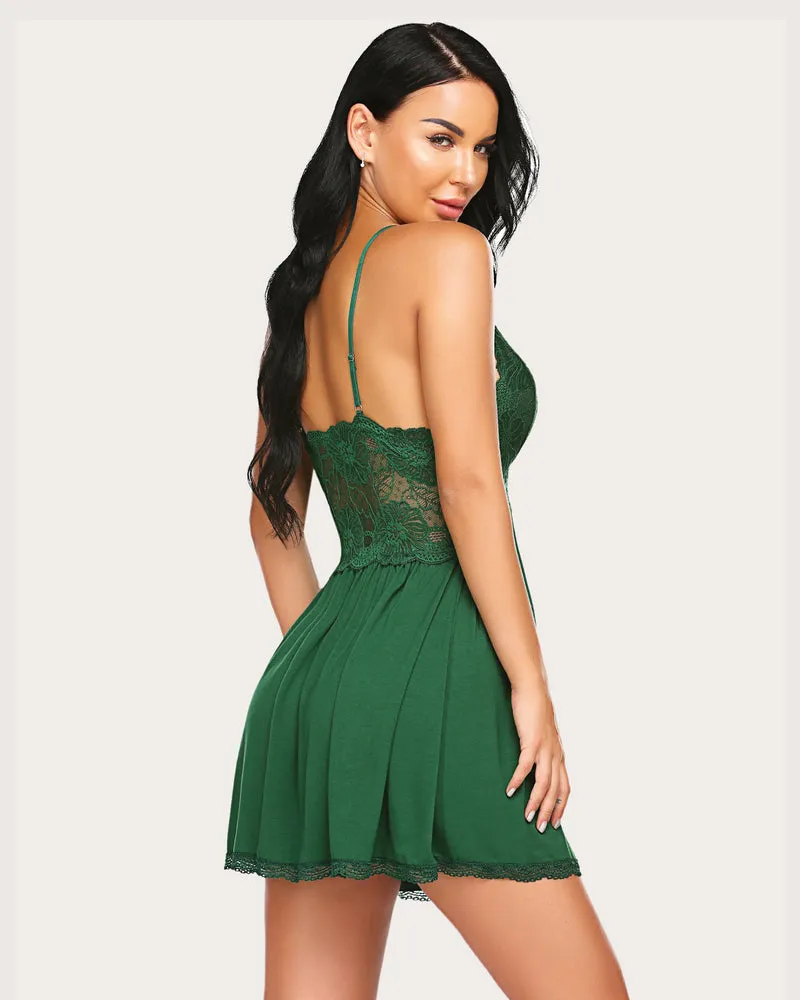 Halloween Lace V-Neck Full Slip Dress