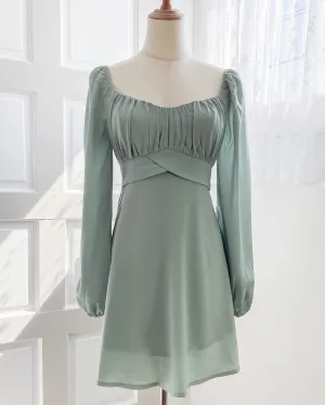 Hana Babydoll Dress (Sage)