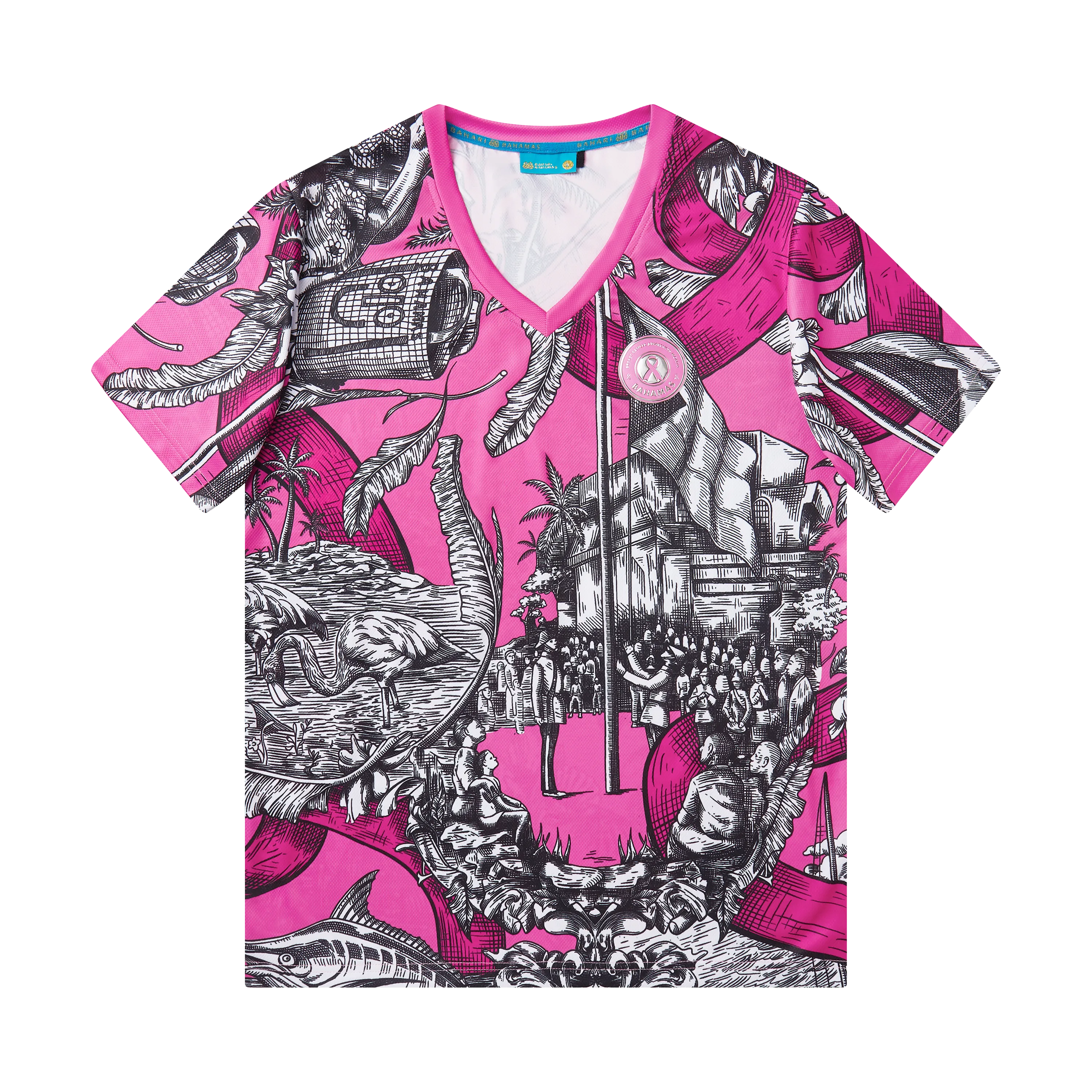 HERITAGE BREAST CANCER AWARENESS TEE-PINK & BLACK