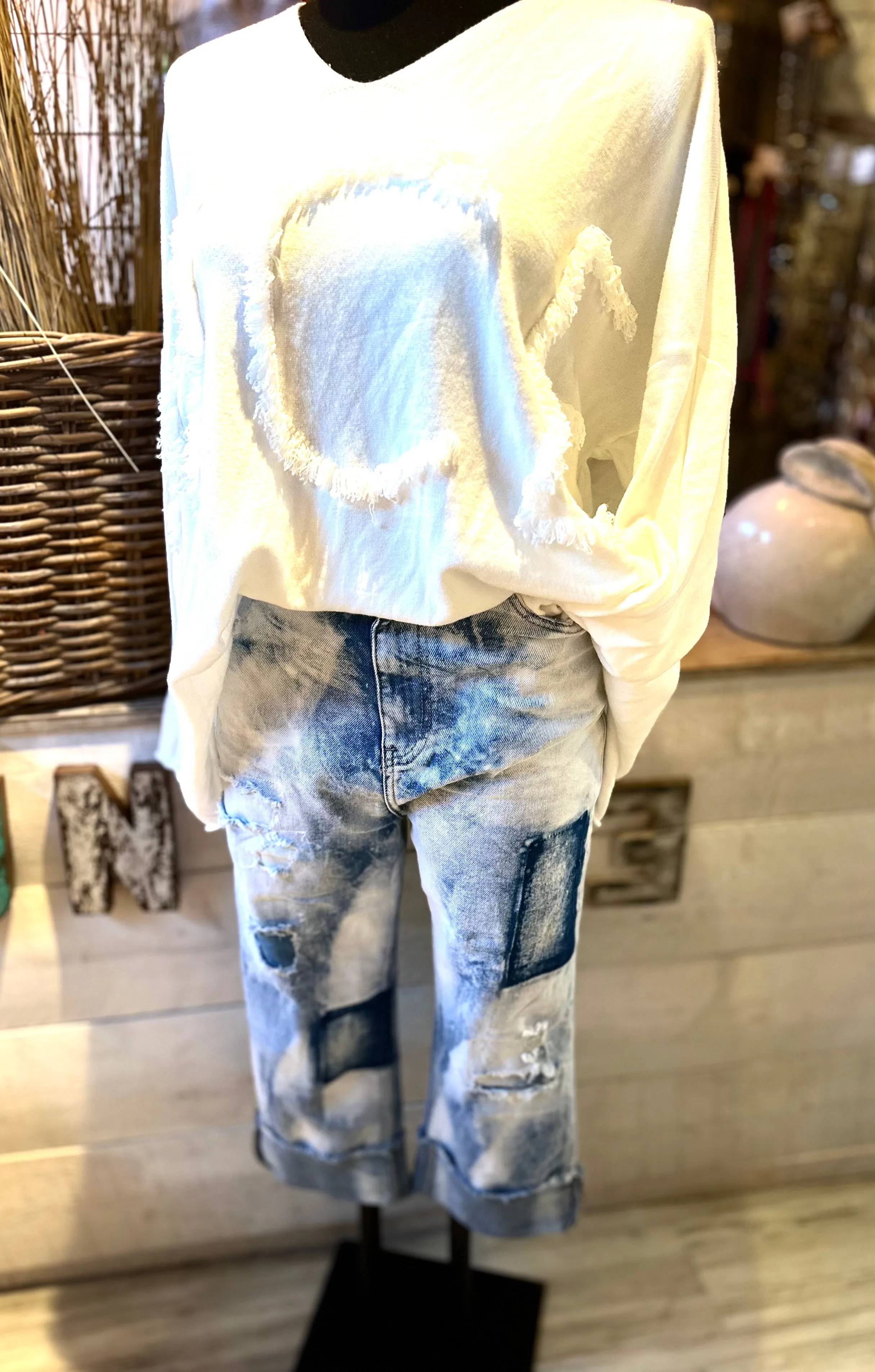 High Waste Jeans Helle Waschung