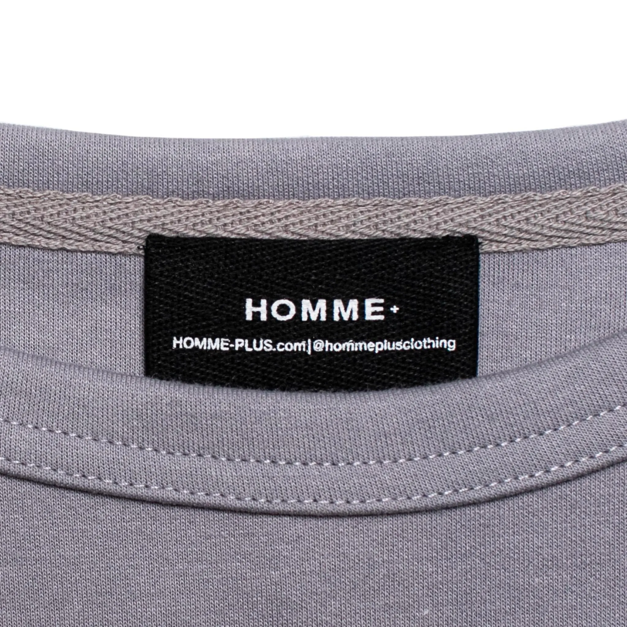 HOMME  Oversized LS Patch Tee Grey