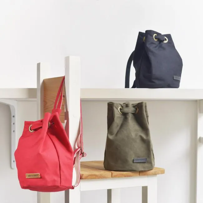 HÄP & CRAFT | Bag | 2-way Water Repellent Bag - Red / Khaki / Black