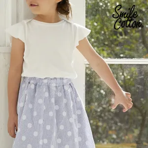 HÄP & CRAFT | Kidswear | Smile Cotton Smooth Flared Sleeve Pullover - White / Top Gray / Black