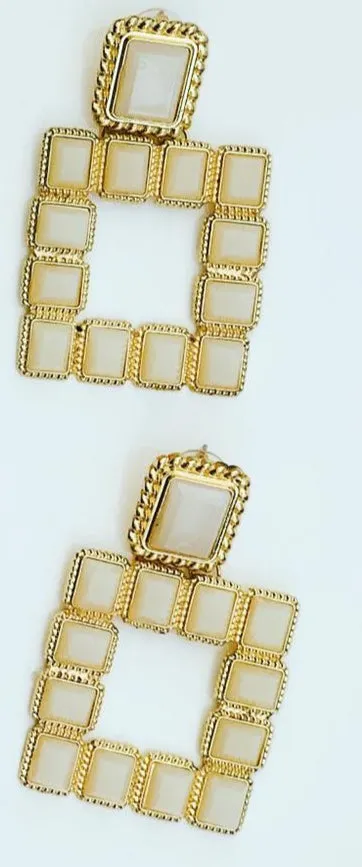 Ivory square  Chic earings