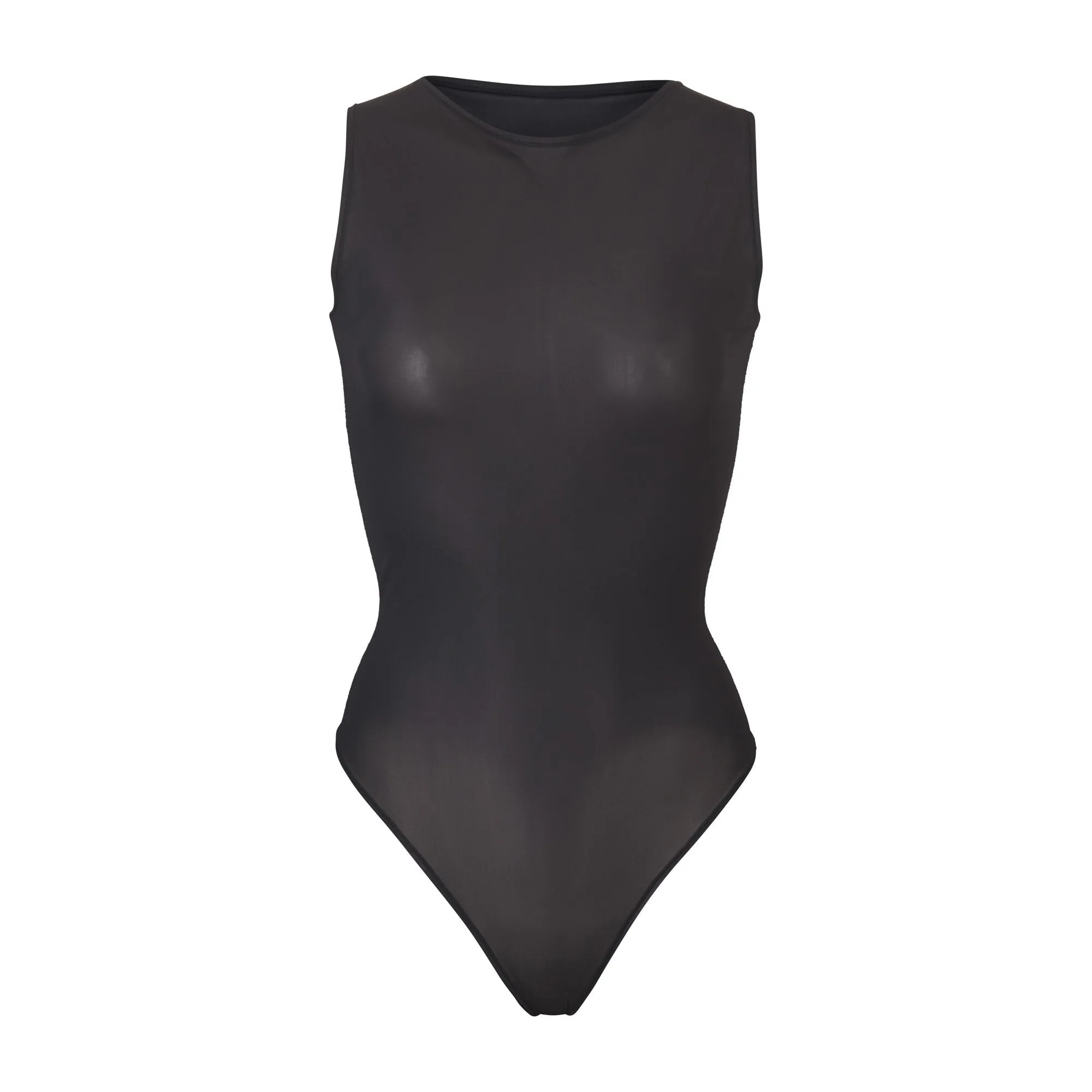 JELLY SHEER CREW NECK BODYSUIT | ONYX