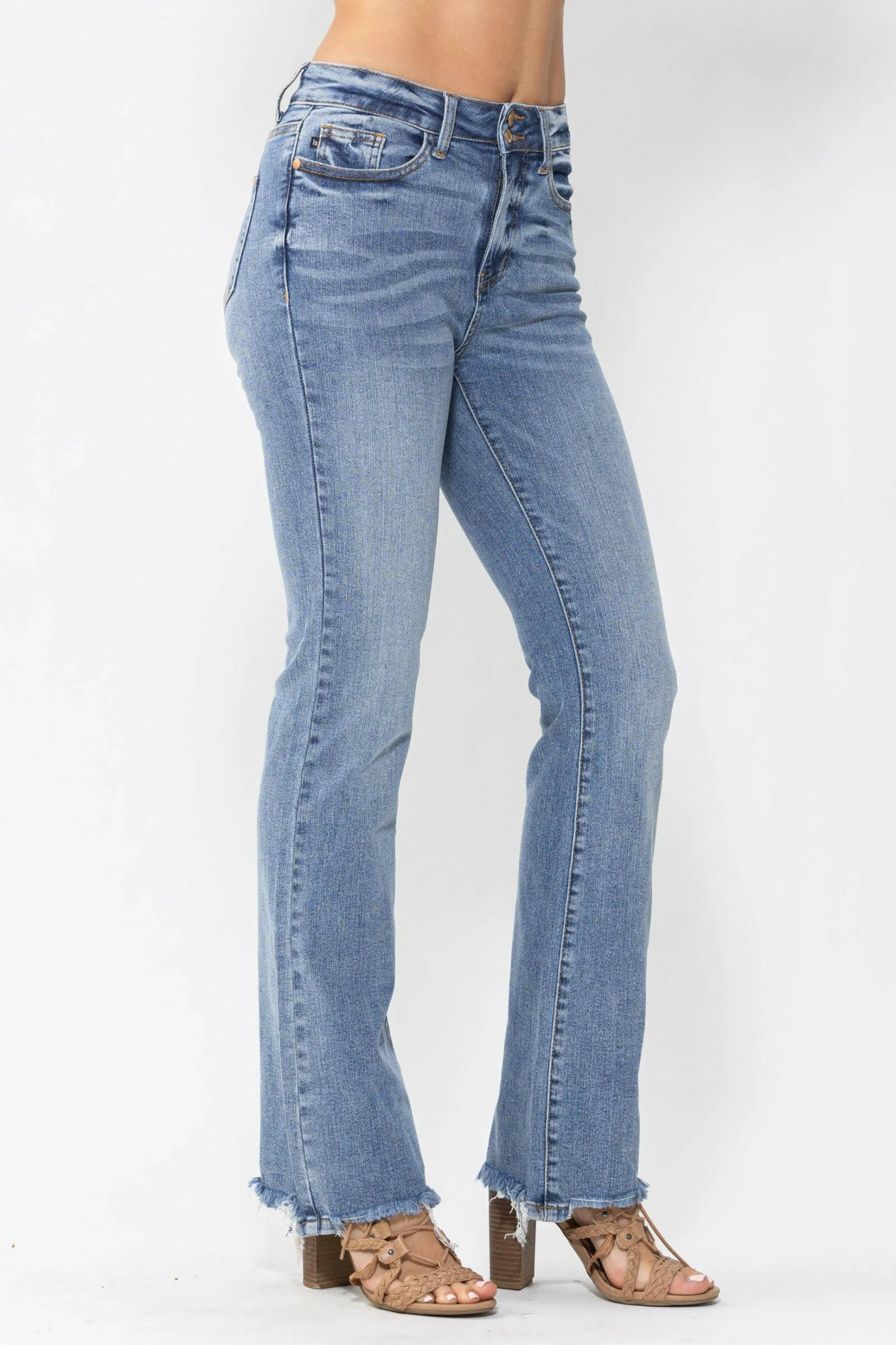 Judy Blue High Rise Medium Wash Non Distressed Contrast Wash Bootcut Jeans - Plus Size 88140PL-14W-24W