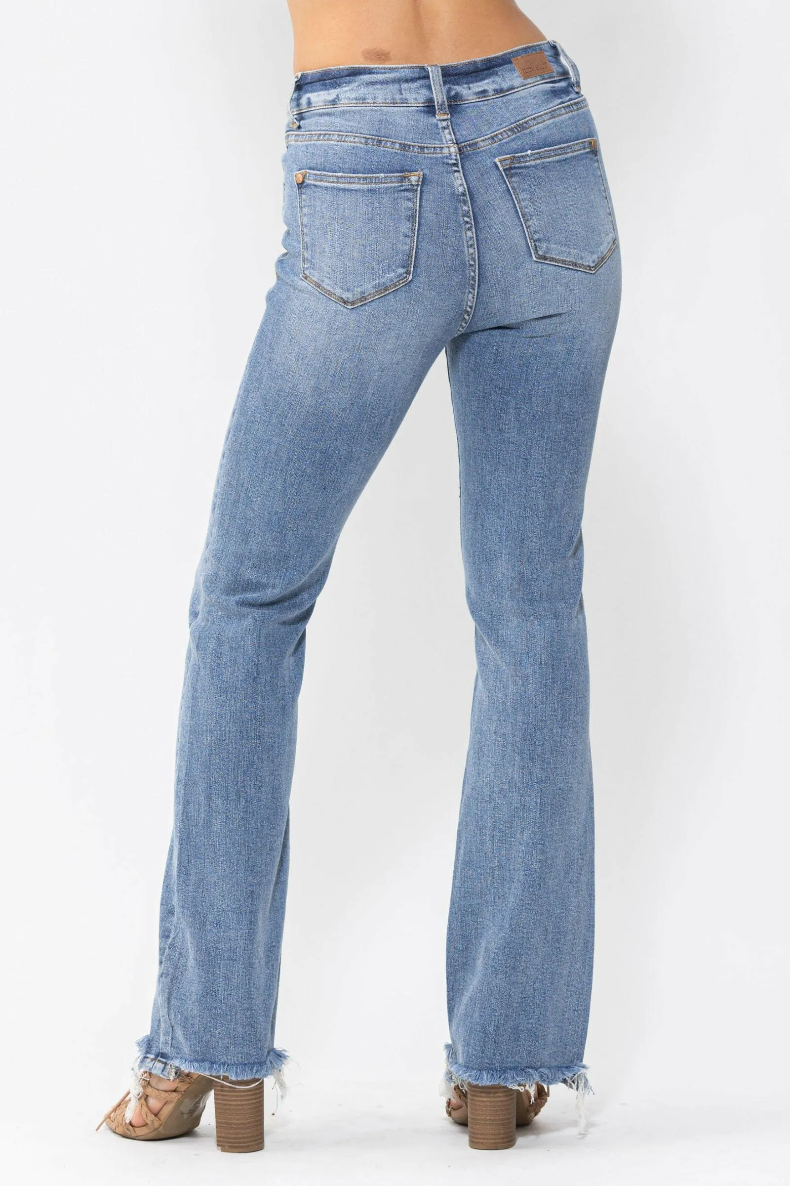 Judy Blue High Rise Medium Wash Non Distressed Contrast Wash Bootcut Jeans - Plus Size 88140PL-14W-24W