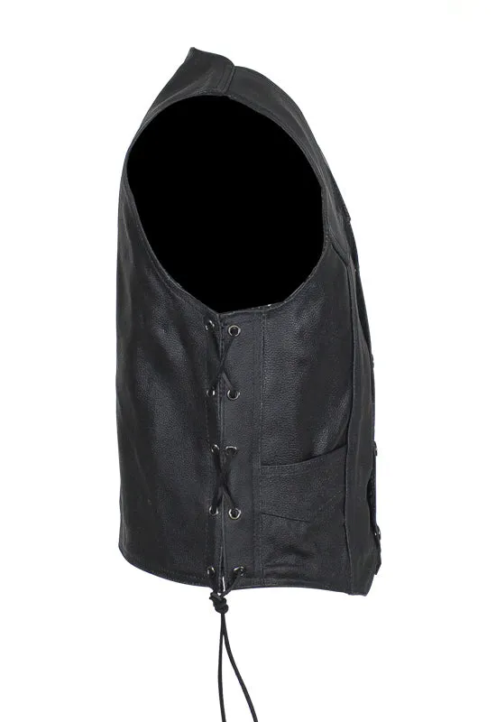 Kids Regular Vest with Side Laces Premium Cowhide Leather