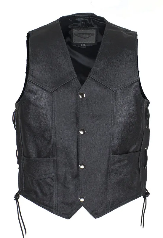 Kids Regular Vest with Side Laces Premium Cowhide Leather