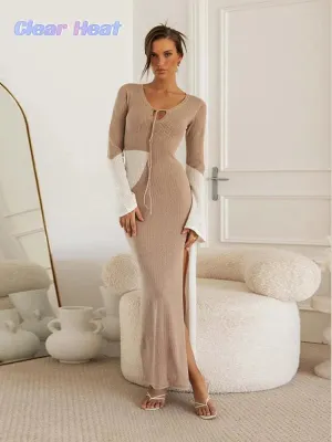 Knit Patchwork Maxi Dress