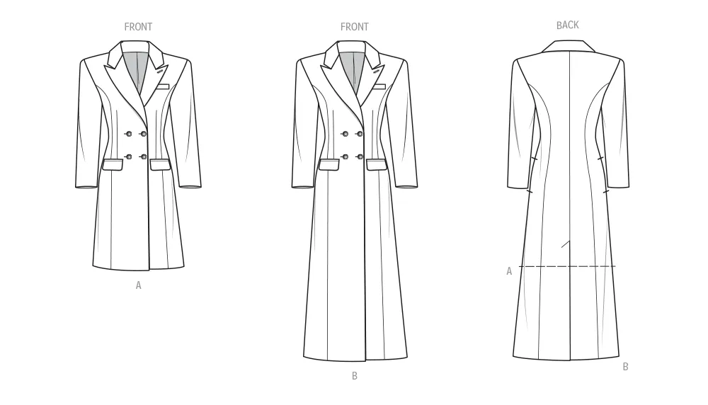 Know Me sewing pattern KM2103 Misses' Lined Coat by Beaute' J'Adore