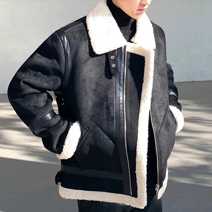 [Korean Style] Black Suede Mustang Jacket