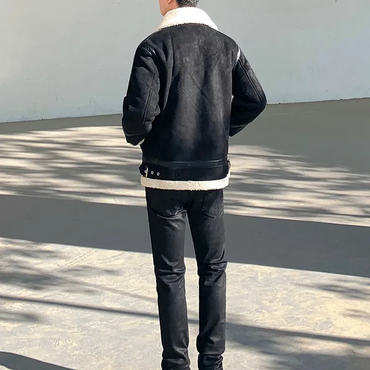 [Korean Style] Black Suede Mustang Jacket