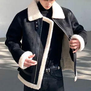 [Korean Style] Black Suede Mustang Jacket