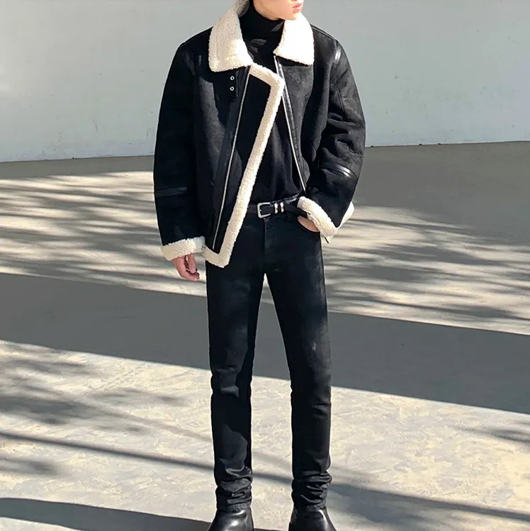 [Korean Style] Black Suede Mustang Jacket