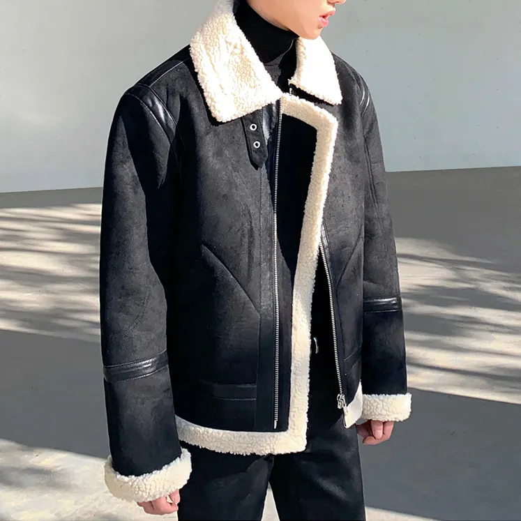 [Korean Style] Black Suede Mustang Jacket