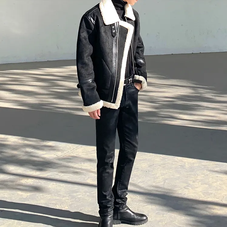[Korean Style] Black Suede Mustang Jacket