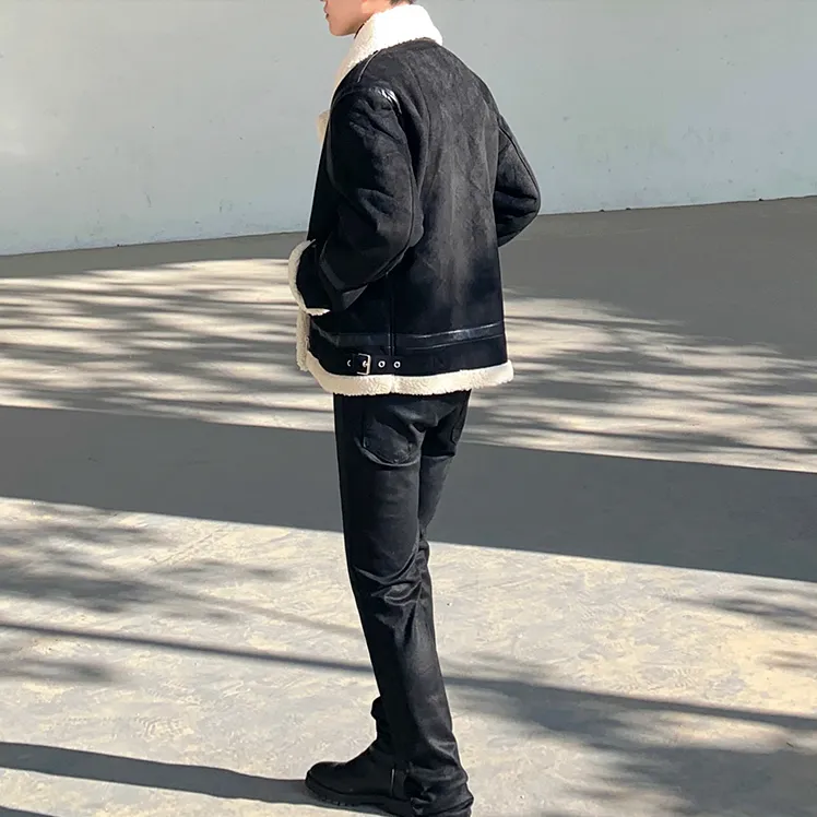 [Korean Style] Black Suede Mustang Jacket