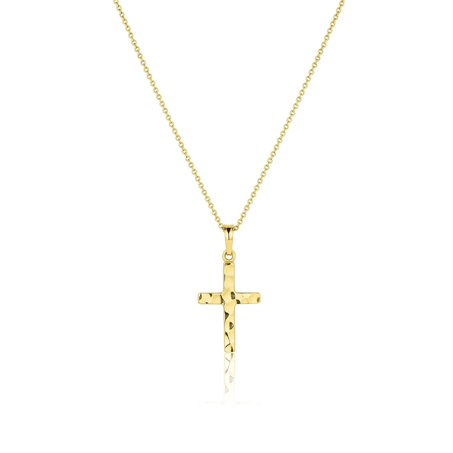 Large Hammered Cross Heritage Necklace