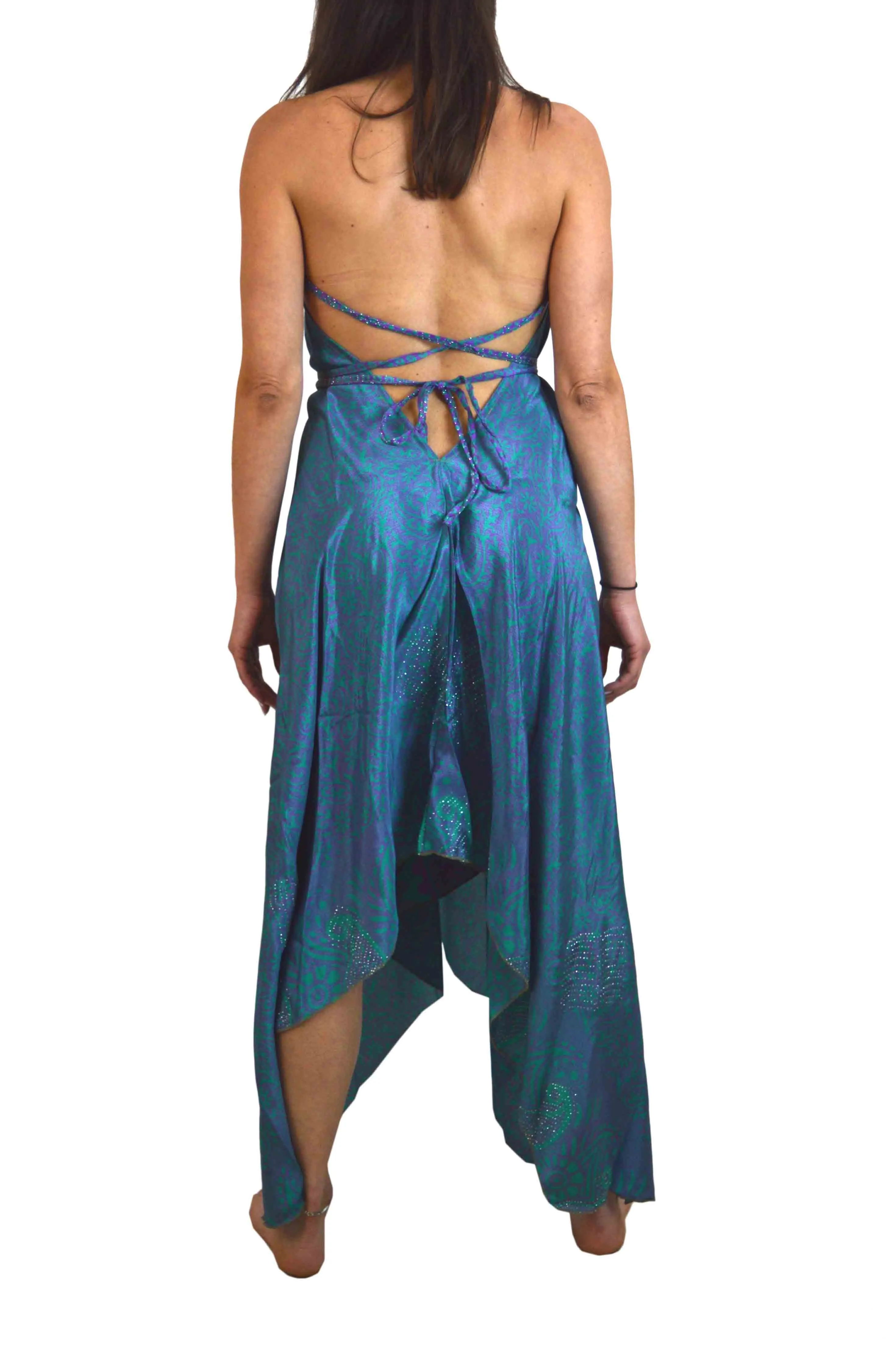 Long Silk Sequin Beach Dress