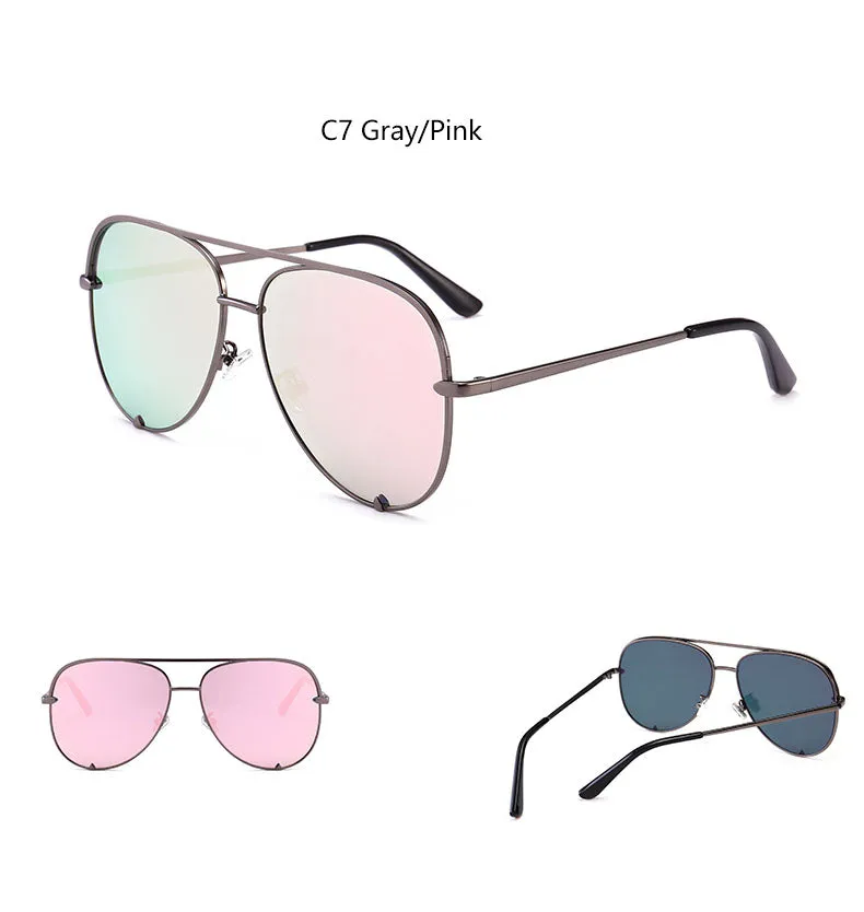 Lunettes de Soleil Aviateur Effet Miroir Rock Chic