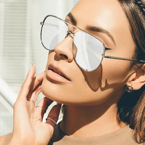 Lunettes de Soleil Aviateur Effet Miroir Rock Chic