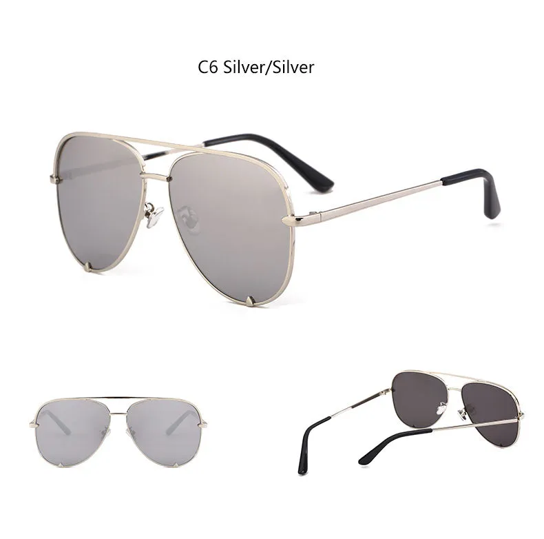 Lunettes de Soleil Aviateur Effet Miroir Rock Chic