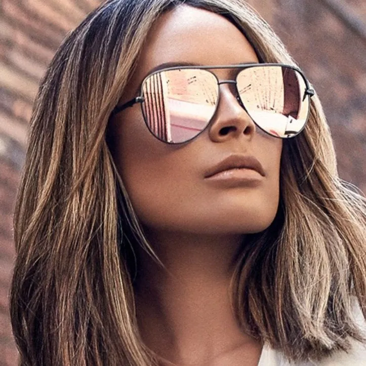 Lunettes de Soleil Aviateur Effet Miroir Rock Chic