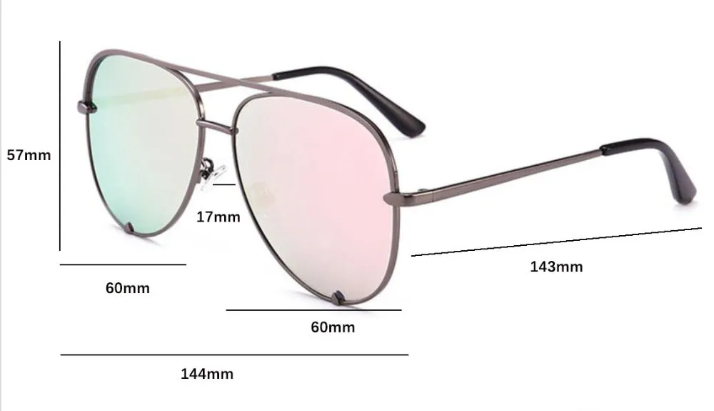 Lunettes de Soleil Aviateur Effet Miroir Rock Chic