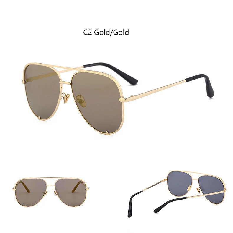 Lunettes de Soleil Aviateur Effet Miroir Rock Chic