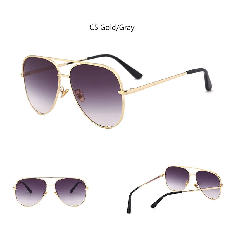 Lunettes de Soleil Aviateur Effet Miroir Rock Chic
