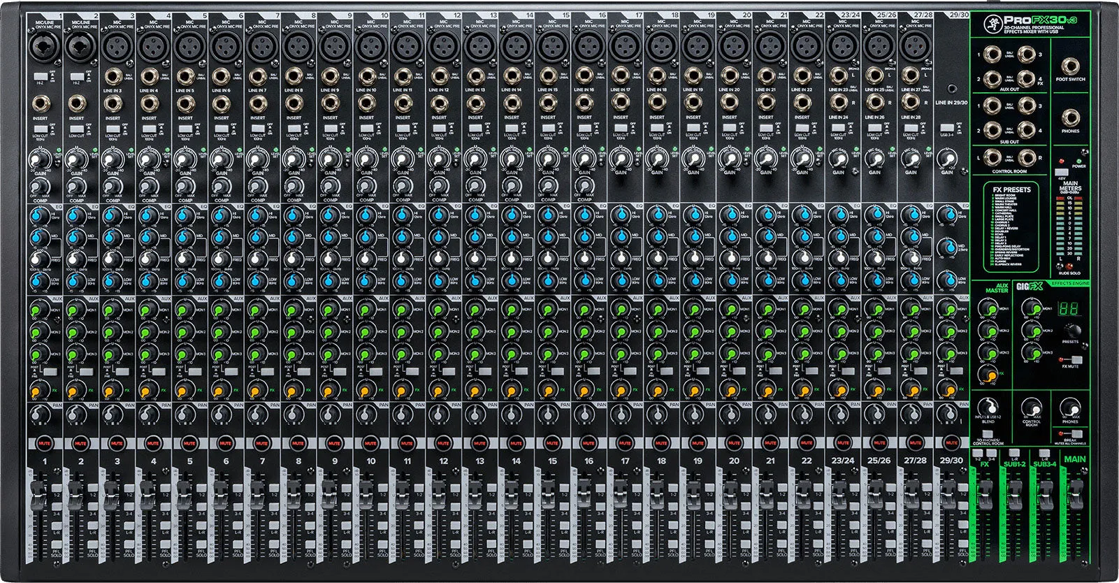 Mackie PROFX30V3 30-Channel 4-Bus Professional Effects Mixer with USB (DEMO)