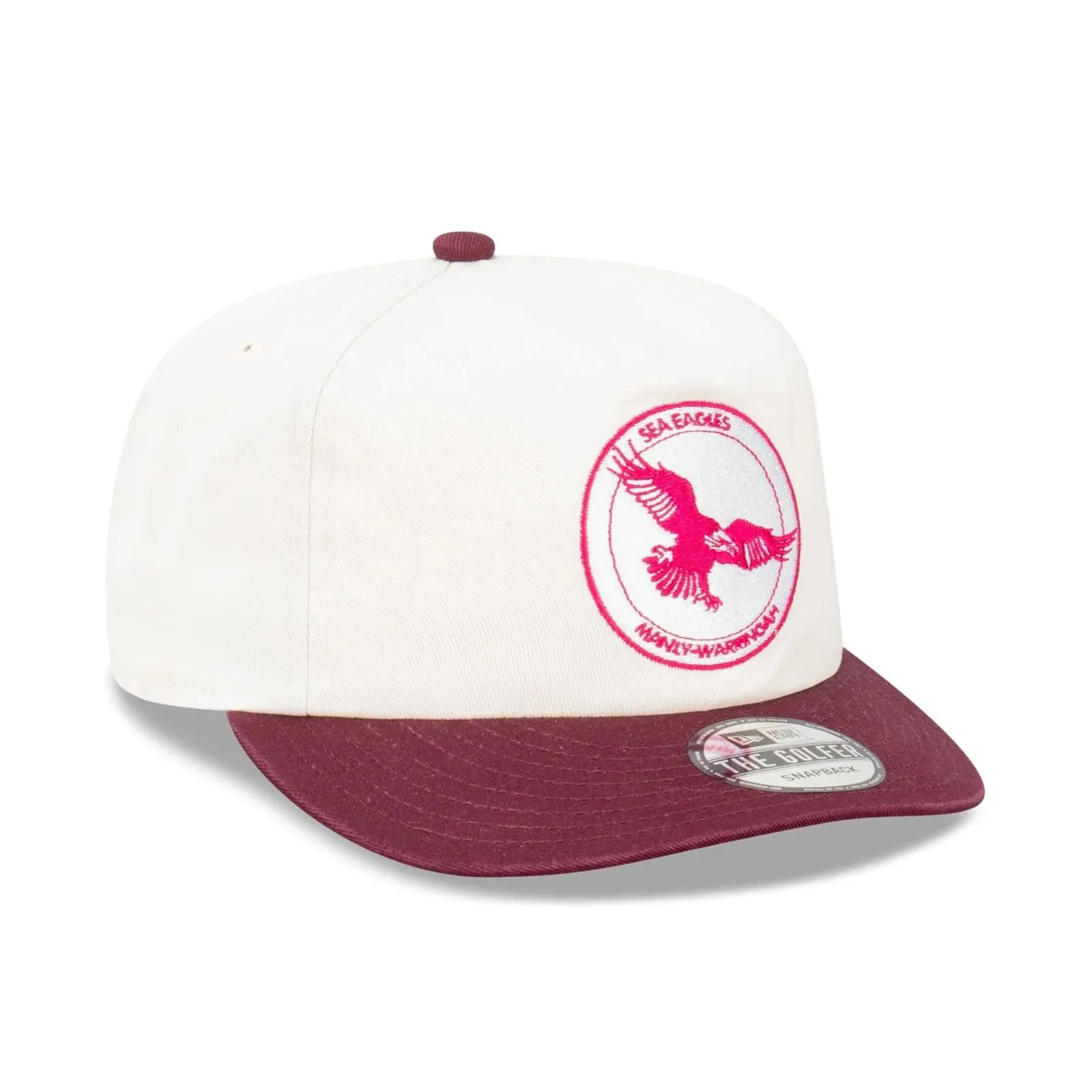 Manly Sea Eagles Official GOLFER Retro Flat Cap Snapback Heritage Classic NRL Rugby League By New Era
