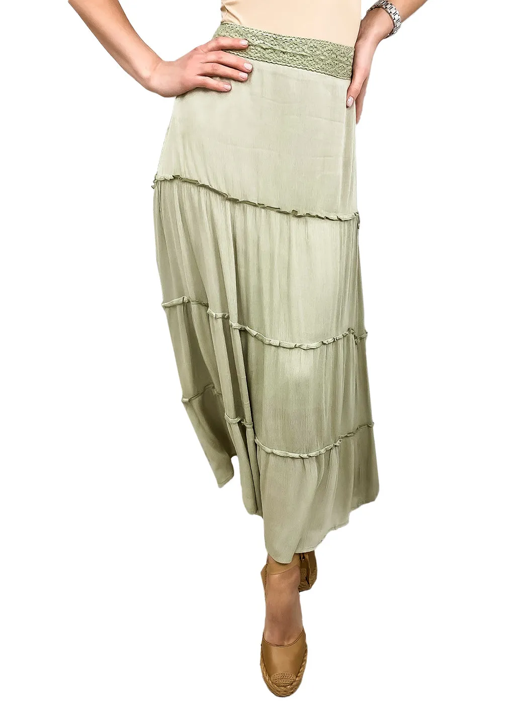 Maxi Bohemian Layered Skirt