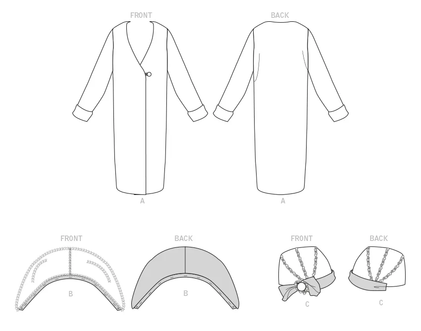 McCall's 8190 Misses' Coat and Hat sewing pattern