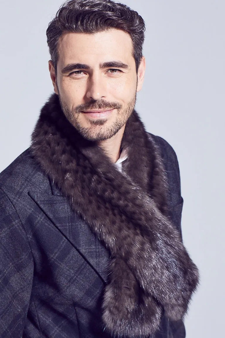 Men's Sable Fur Tie-Through Scarf