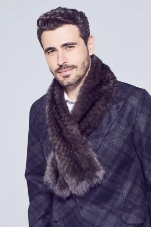 Men's Sable Fur Tie-Through Scarf
