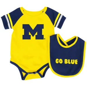 Michigan Baby Roll Out Bodysuit and Bib Set