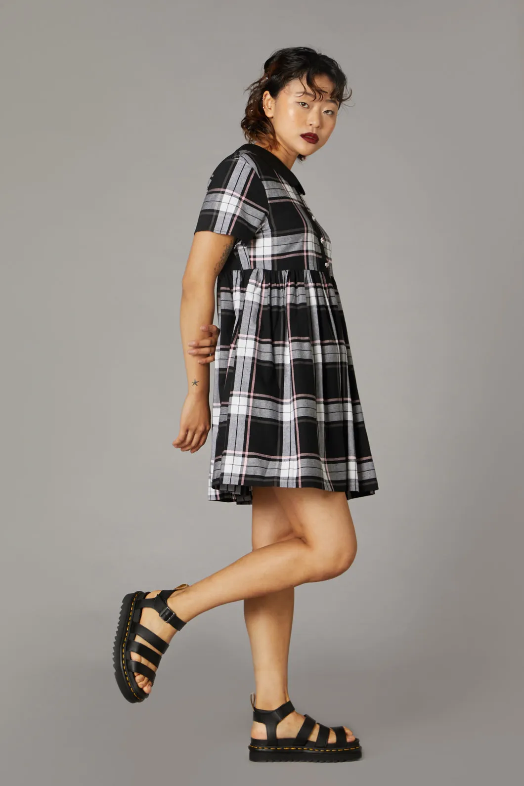 Nancy Pink Tartan Dress