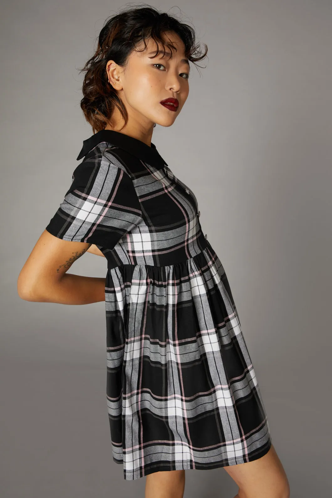 Nancy Pink Tartan Dress