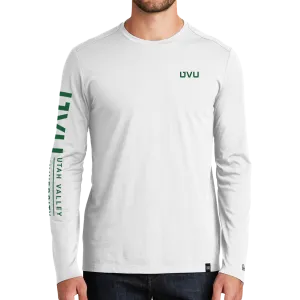 New Era Heritage Blend Long Sleeve Crew Tee- UVU Mono and Horizontal