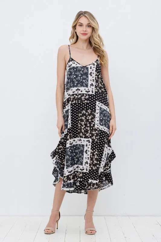 Paisley Cami Midi Dress