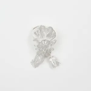 Peony Dangle Silver Ring