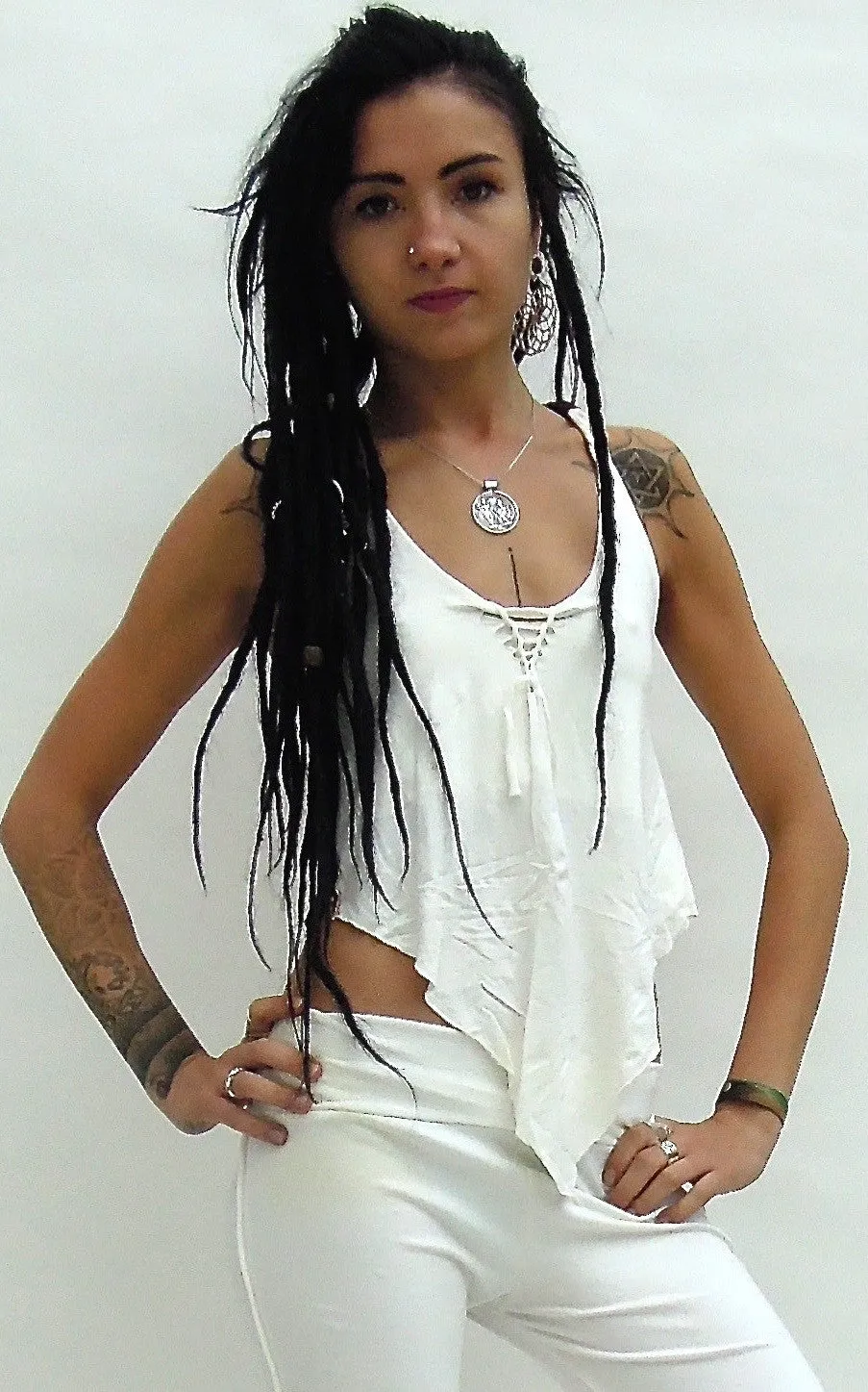 Pixie Vest Backless  Crochet Top