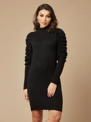 Puff Sleeve Knitted Dress