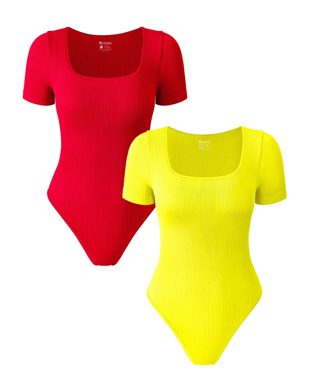 Ribbed Square Neck Bodysuits