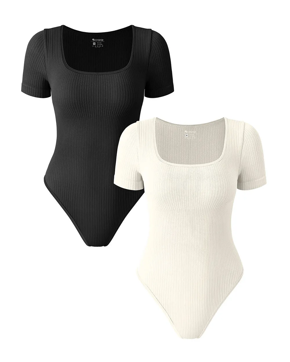 Ribbed Square Neck Bodysuits