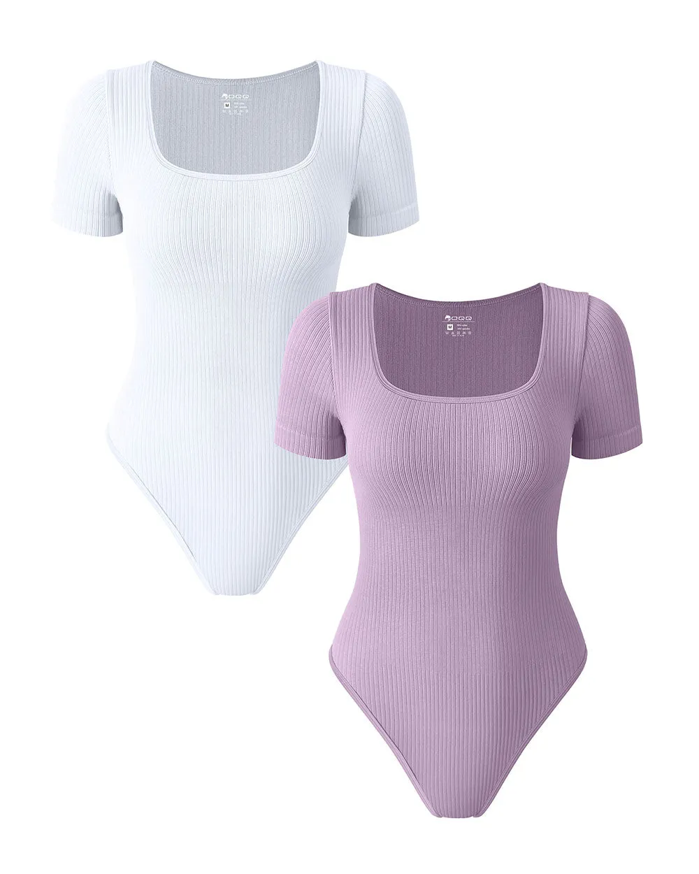 Ribbed Square Neck Bodysuits