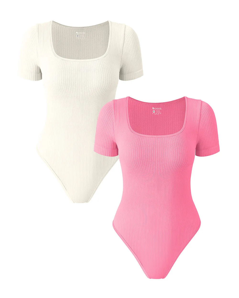 Ribbed Square Neck Bodysuits